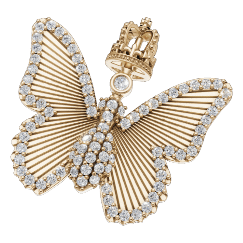 Diamond Crowned Butterfly Pendant
